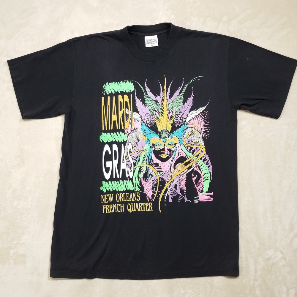 Tennessee River T-Shirt Mens XL Black Mardi Gras New Orleans Graphic Vintage USA